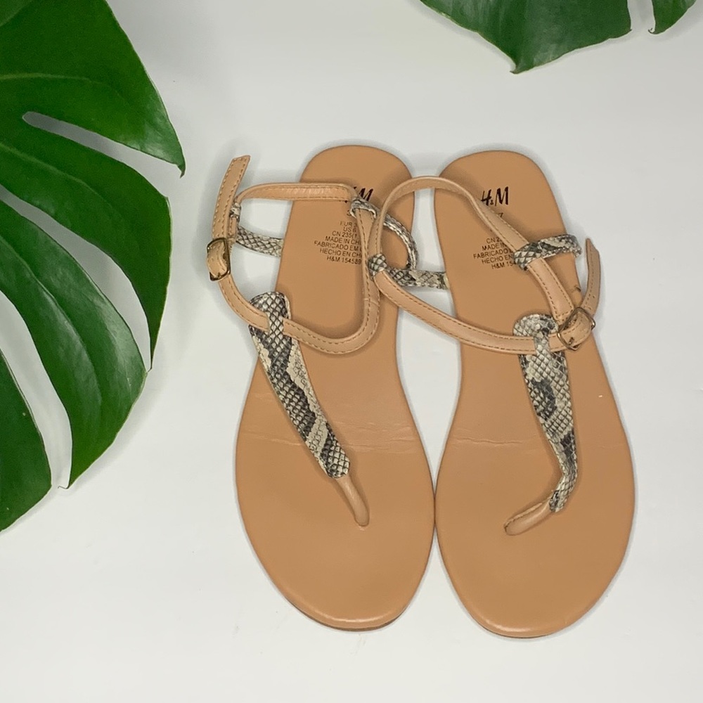 H&M snakeskin print sandals